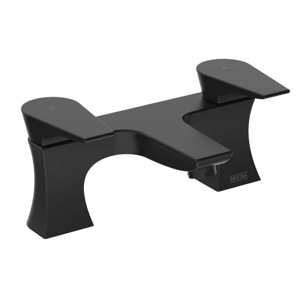 Cut out image of the Bristan Hourglass Black Deck Mounted Bath Filler